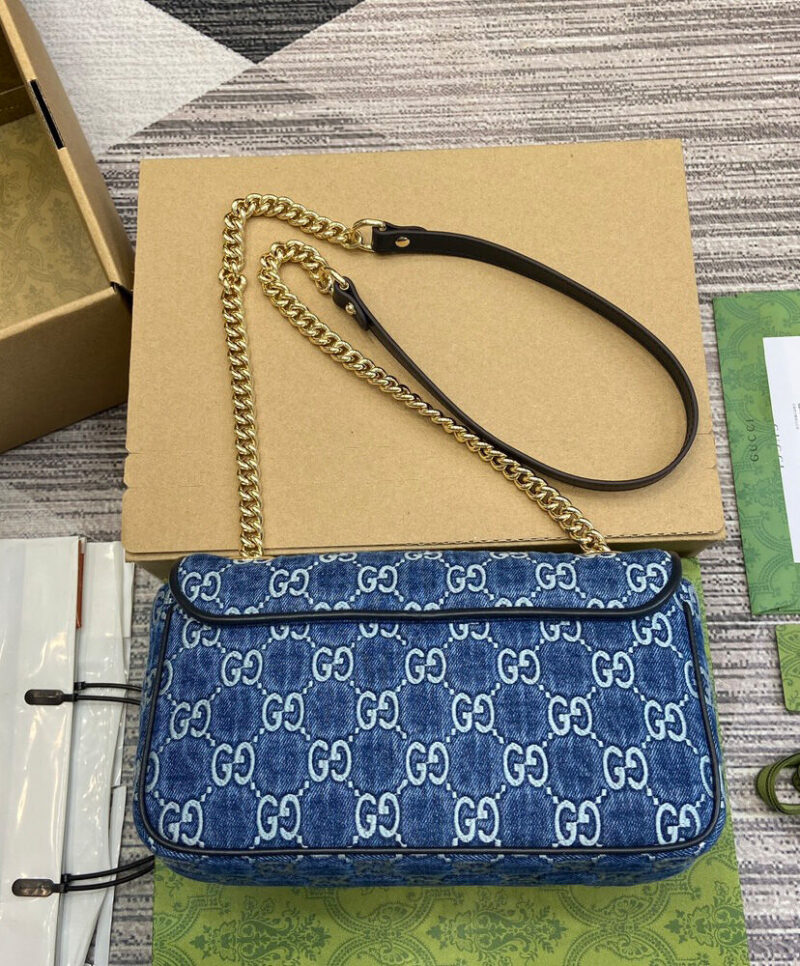 Gucci GG Marmont Small Shoulder Bag 443497 Blue